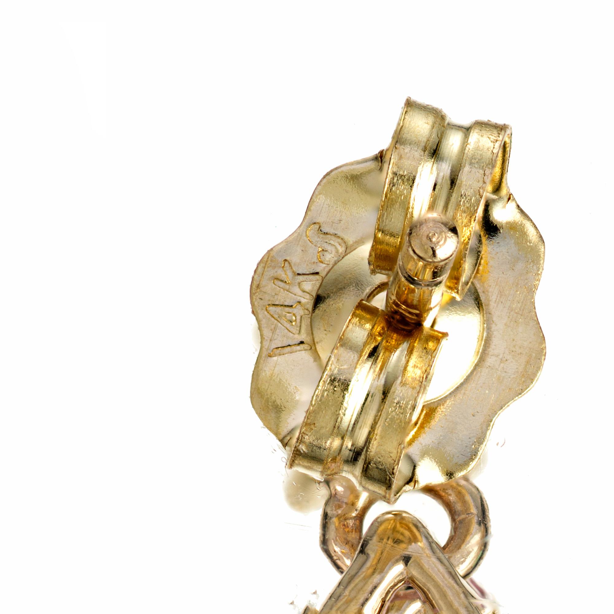 Peter Suchy Orecchini pendenti in oro giallo con tormalina e diamante da 1.28 carati In condizioni Nuovo in vendita a Stamford, CT