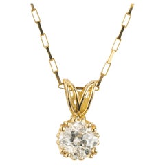 Peter Suchy 1.30 Carat Diamond Yellow Gold Scroll Pendant Necklace