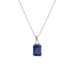 Peter Suchy 1.30 Carat Tanzanite Diamond White Gold Pendant Necklace