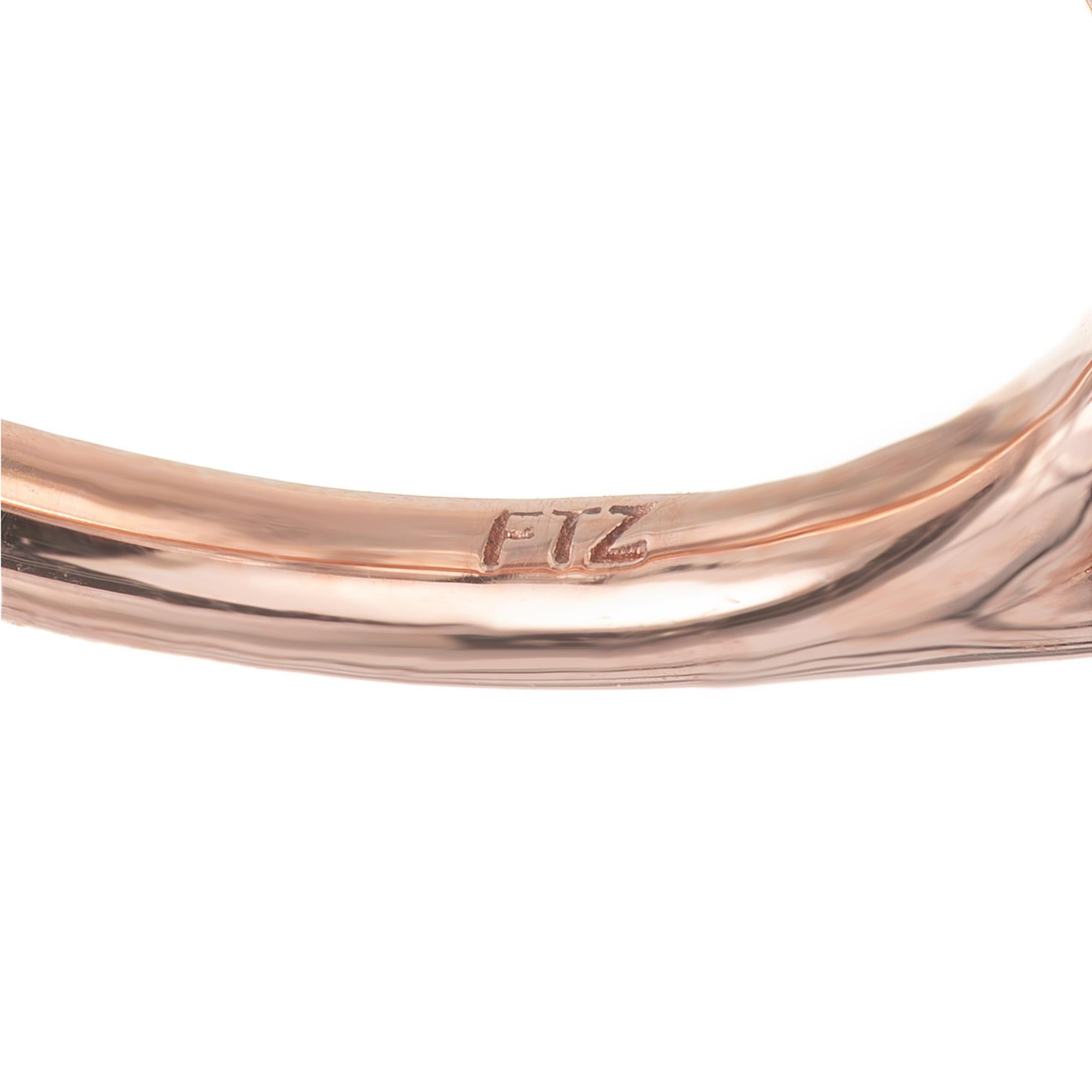 Peter Suchy 1.35 Carat Emerald Cut Morganite Diamond Halo Rose Gold Ring en vente 1