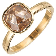 Peter Suchy 1.35 Carat Light Brown Diamond Gold Solitaire Engagement Ring