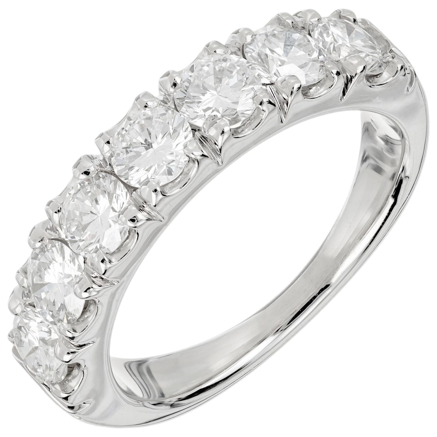 Peter Suchy 1.37 Carat Diamond Platinum Wedding Band Ring For Sale