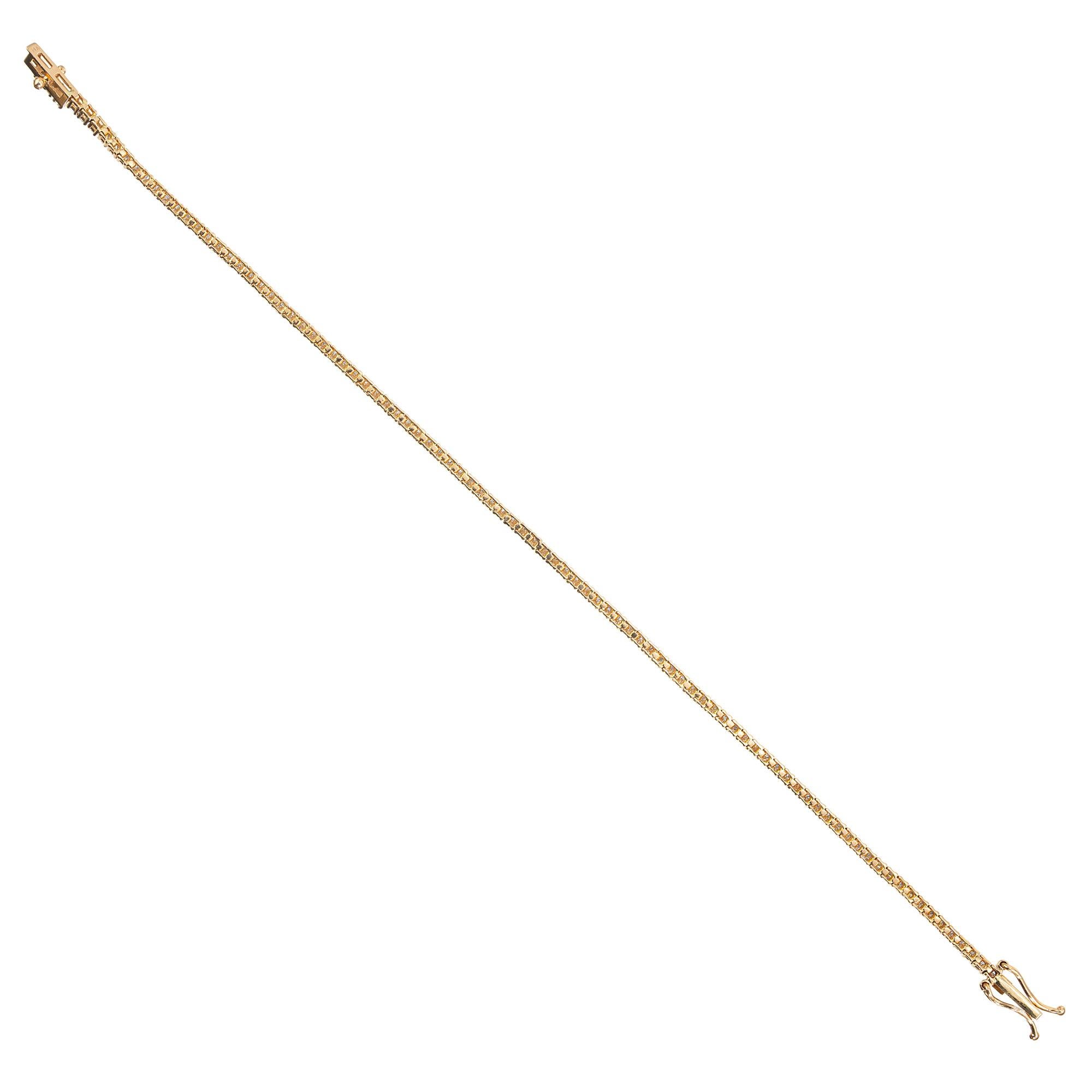 Peter Suchy Pulsera de tenis de oro rosa con diamantes talla brillante redondos 1,38 en Nuevo estado para la venta en Stamford, CT