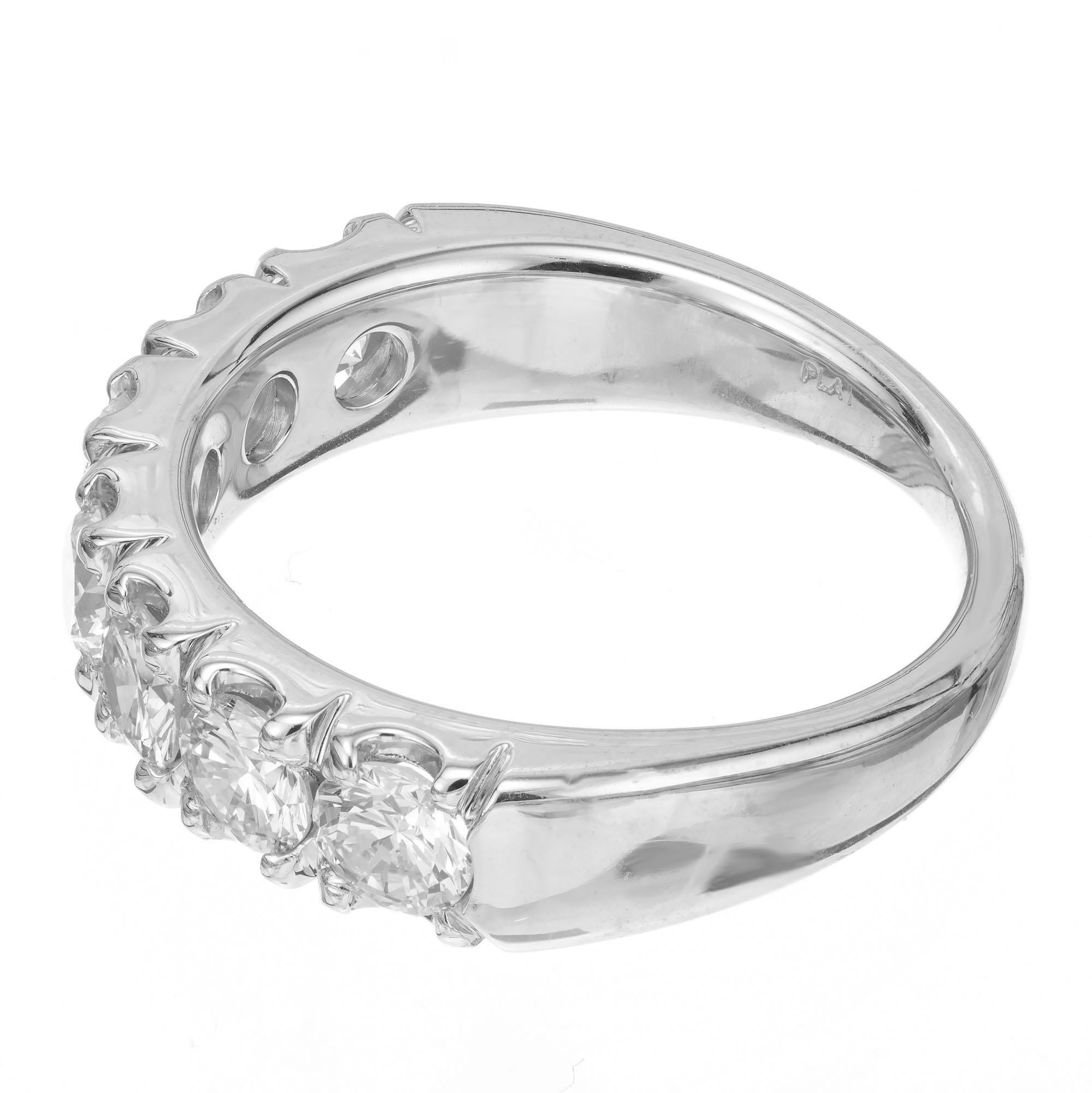 Women's Peter Suchy 1.40 Carat Diamond Platinum Wedding Band For Sale