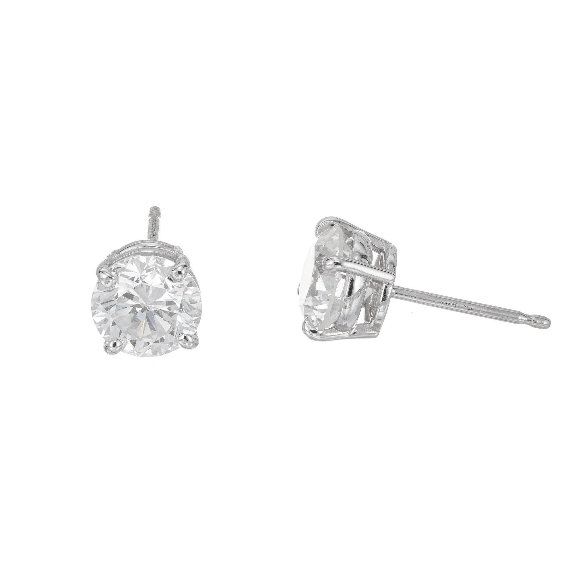 Women's Peter Suchy 1.42 Carat Diamond Platinum Stud Earrings For Sale