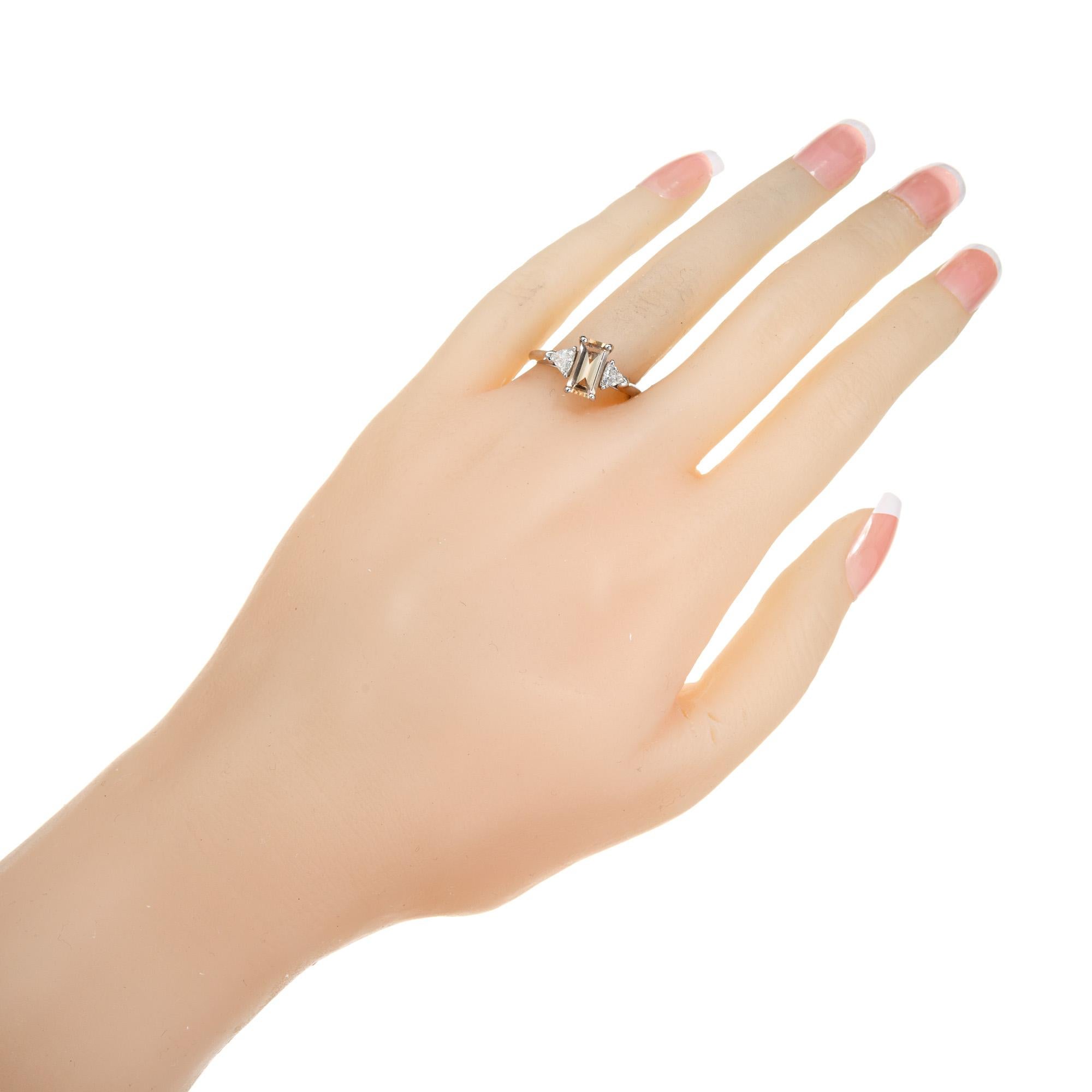 Peter Suchy 1.44 Carat Natural Sapphire Diamond Three-Stone Platinum Ring For Sale 5