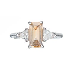 Peter Suchy 1.44 Carat Natural Sapphire Diamond Three-Stone Platinum Ring