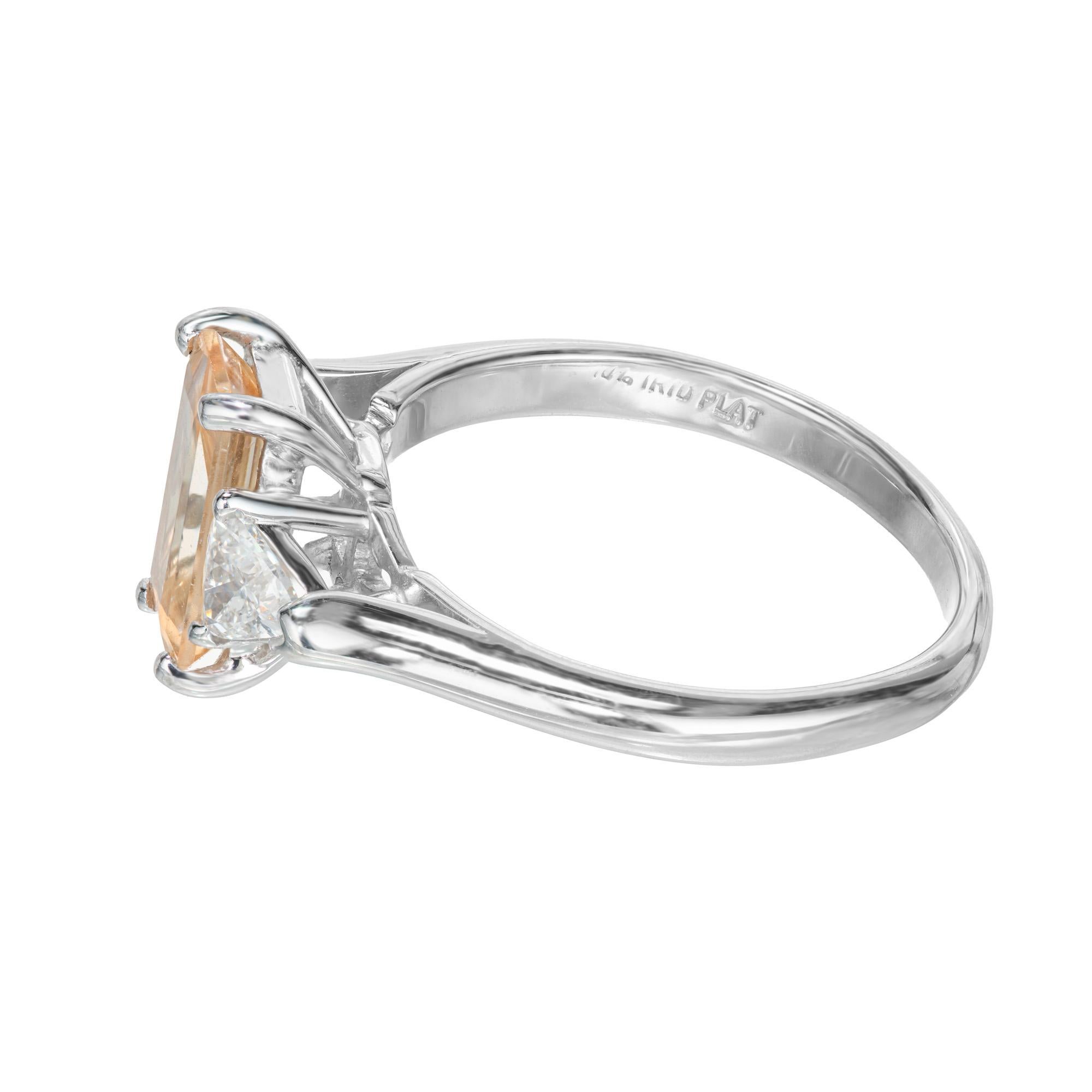 Peter Suchy 1.44 Carat Natural Sapphire Diamond Three-Stone Platinum Ring For Sale 1