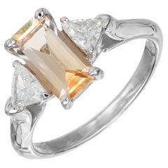 Peter Suchy 1.44 Carat Natural Sapphire Diamond Three-Stone Platinum Ring