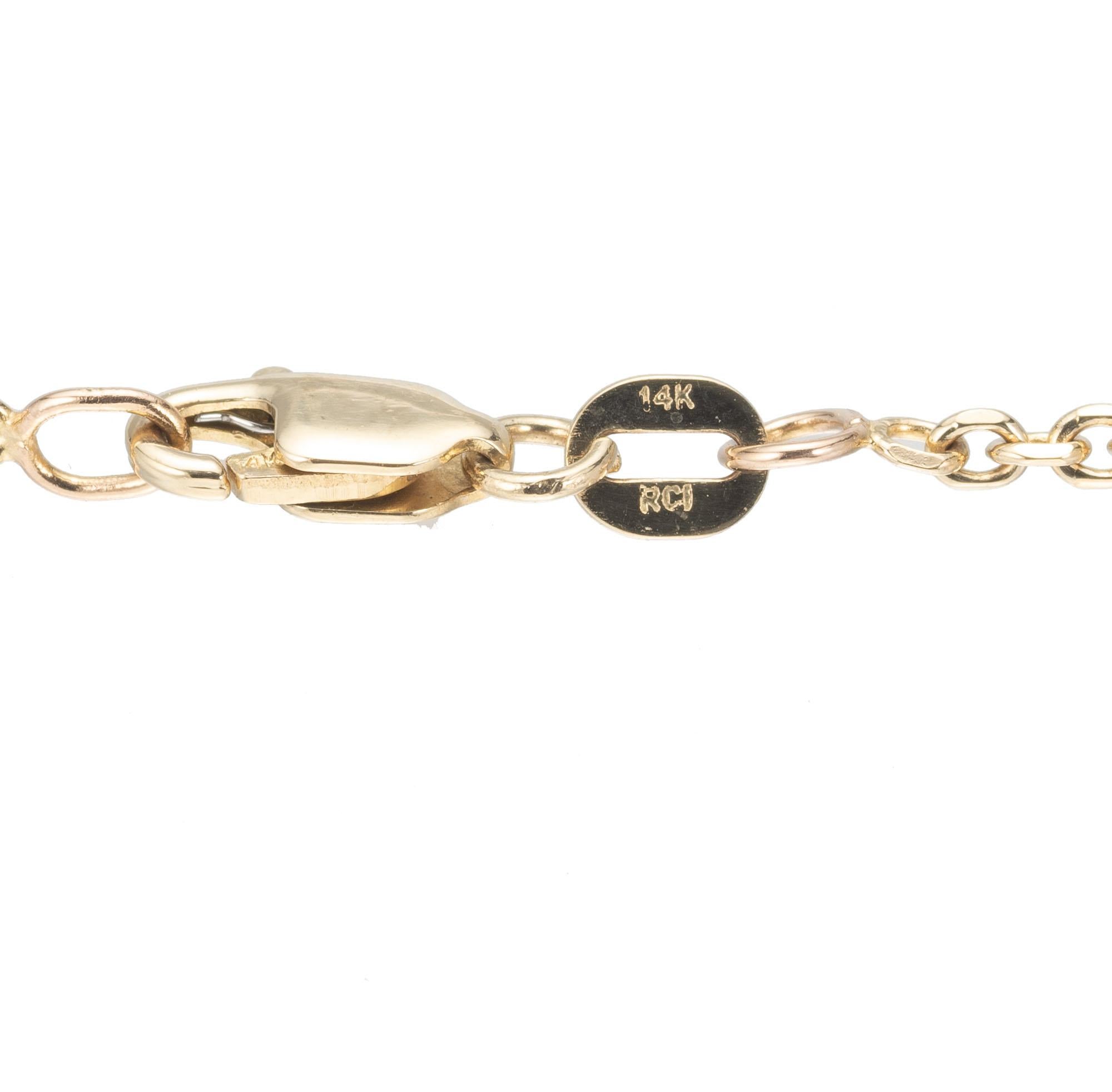 Peter Suchy Collier pendentif en or jaune avec grenat rouge brunâtre de 14,93 carats et diamants Neuf - En vente à Stamford, CT
