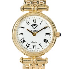 Montre-bracelet pour femme Peter Suchy en or jaune 14 carats avec quartz