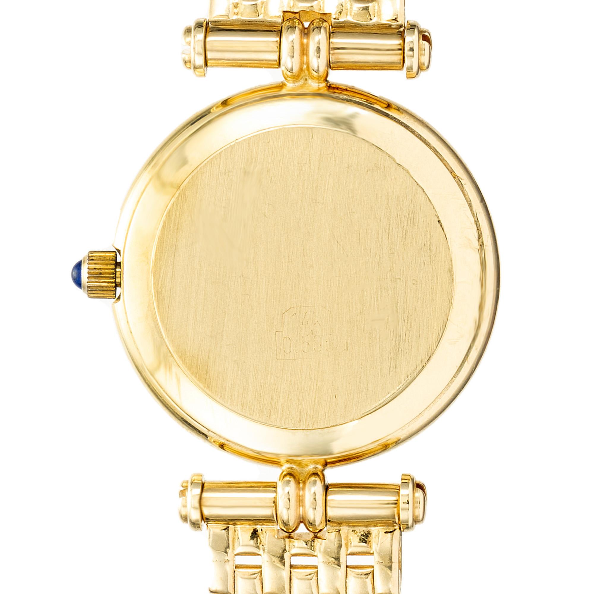 Orologio da polso al quarzo da donna in oro giallo 14k di Peter Suchy in vendita 1