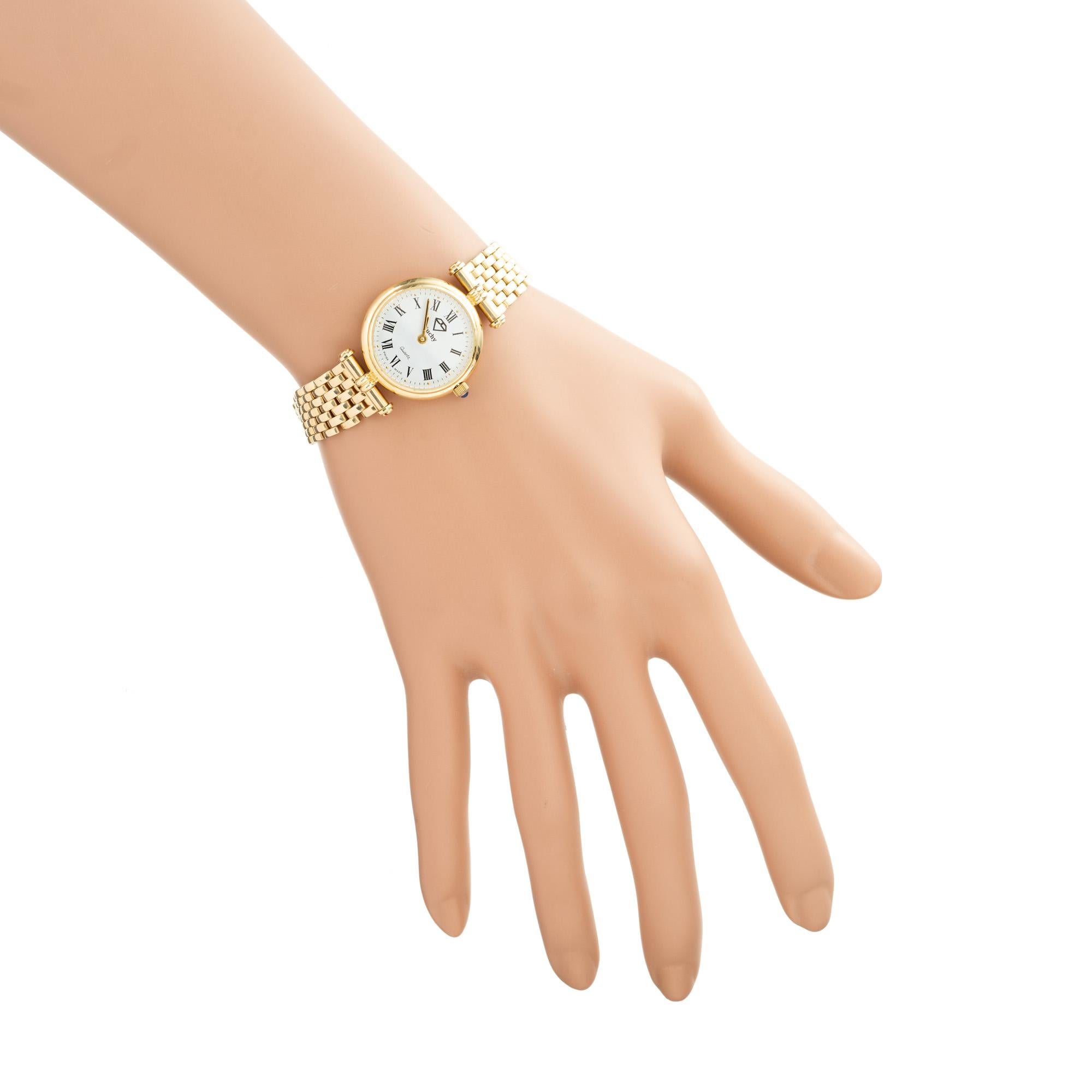 Orologio da polso al quarzo da donna in oro giallo 14k di Peter Suchy in vendita 4