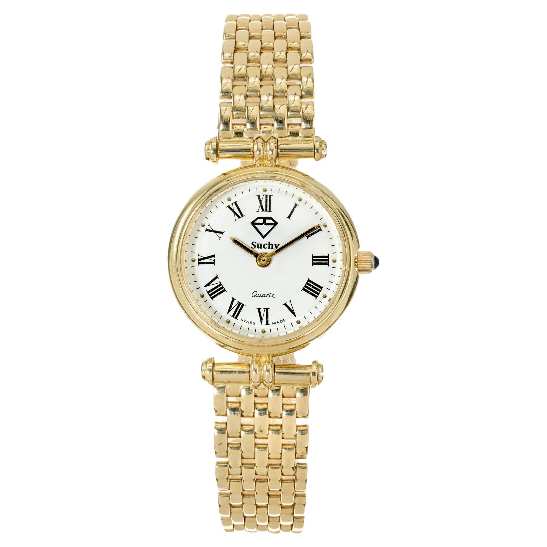 Peter Suchy 14k Yellow Gold Ladies Quartz Wristwatch