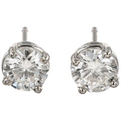 Peter Suchy 1.05 Carat Diamond 14 Karat White Gold Stud Earrings