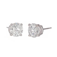 Peter Suchy 1.50 Carat Diamond Brilliant Cut White Gold Stud Earrings