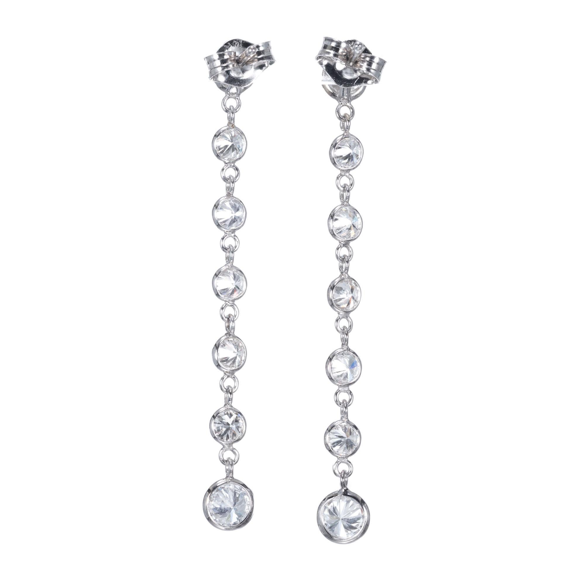 Orecchini a goccia in oro con diamante da 1,50 carati di Peter Suchy In condizioni ottime in vendita a Stamford, CT