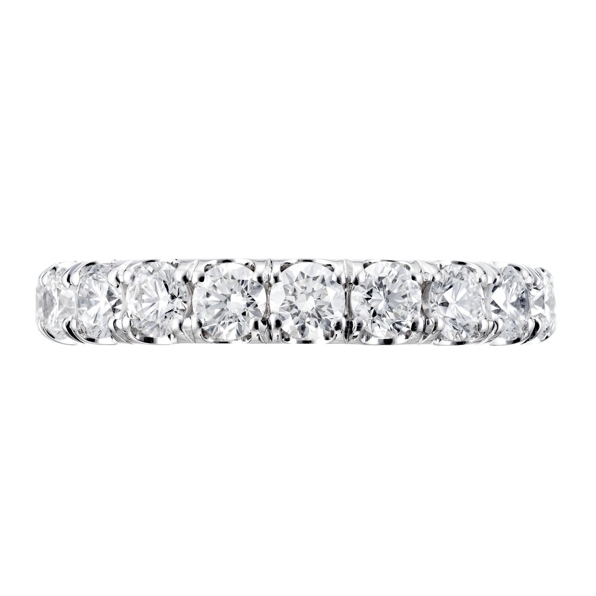 Round Cut Peter Suchy 1.50 Carat Round Diamond Wedding Band Ring For Sale