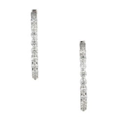Peter Suchy 1.51 Carat Round Brilliant Cut Diamond White Gold Hoop Earrings