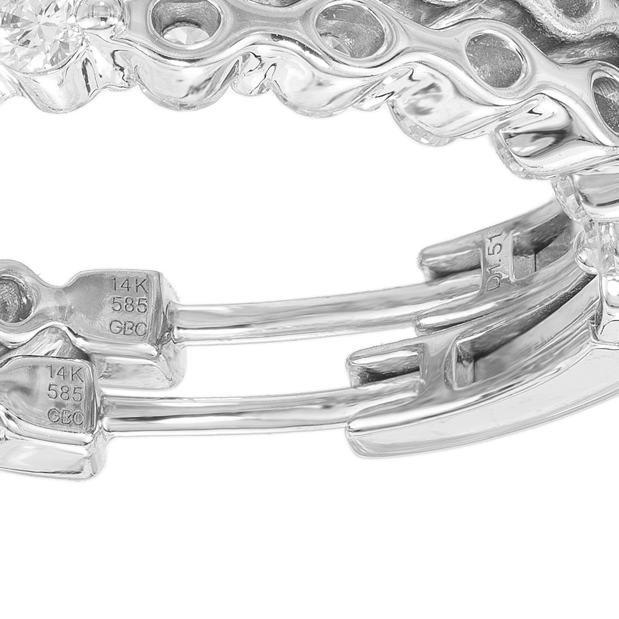 Peter Suchy - Boucles d'oreilles en or blanc avec diamants ronds de 1,51 carat et taille brillante Pour femmes en vente