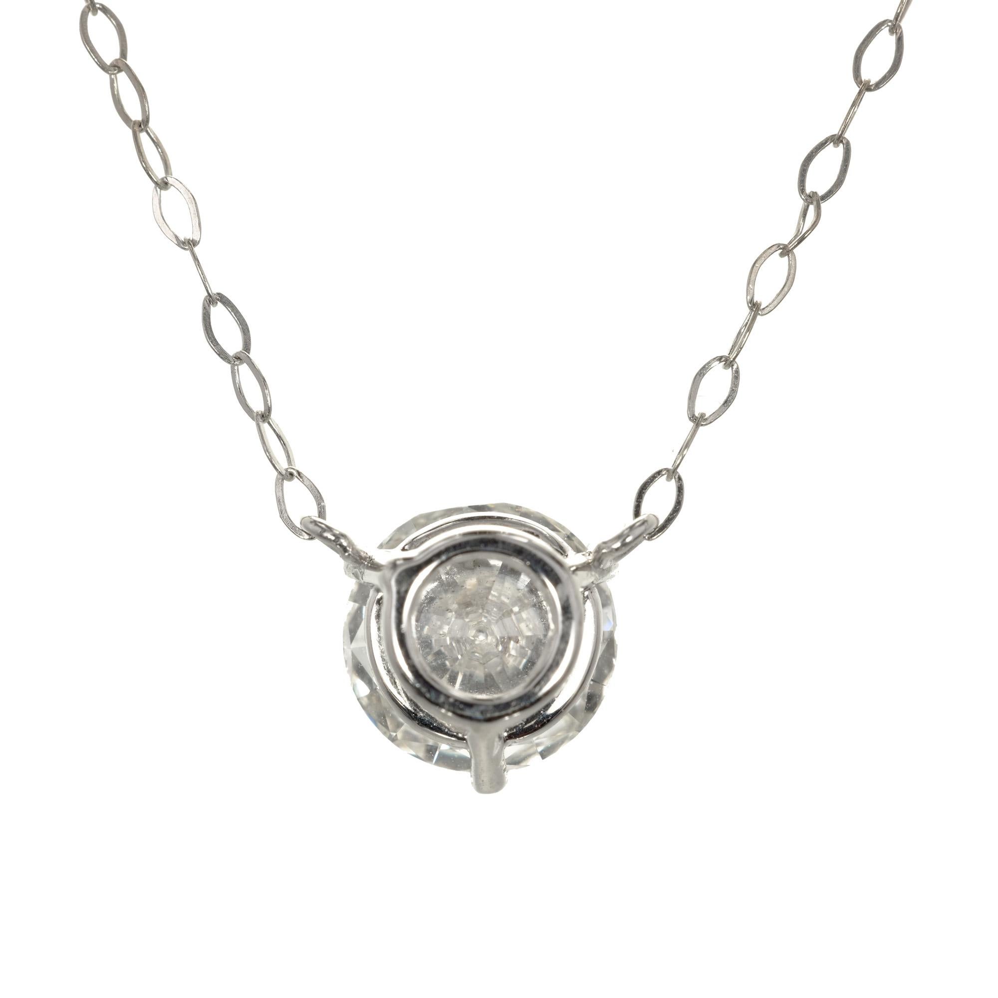 Peter Suchy 1.51 Carat Solitaire Diamond Platinum Pendant Necklace (Rundschliff)