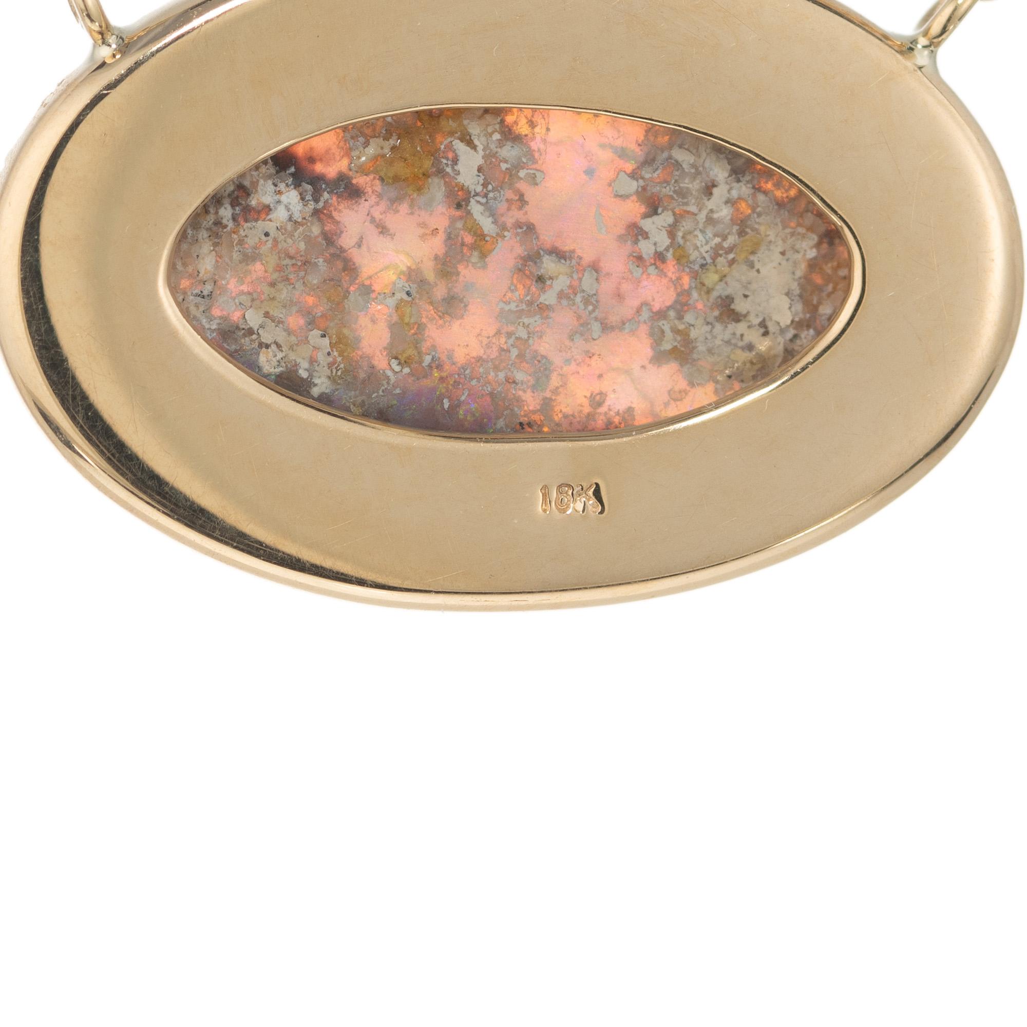 Peter Suchy, collier pendentif en or jaune avec opale, diamant, rubis et saphir de 1,53 carat Pour femmes en vente