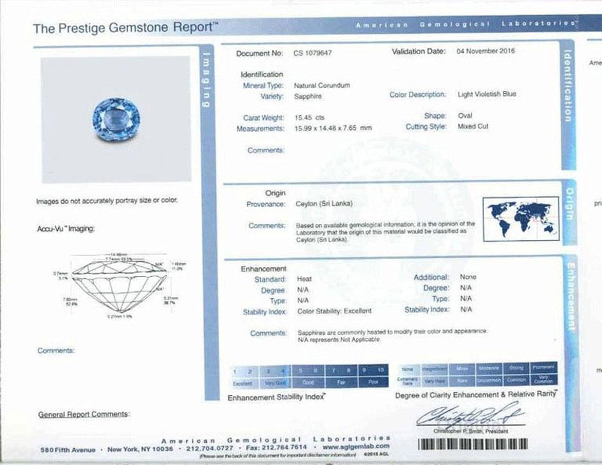Peter Suchy 15.45 Carat Oval Ceylon Sapphire Diamond Platinum Engagement Ring 1