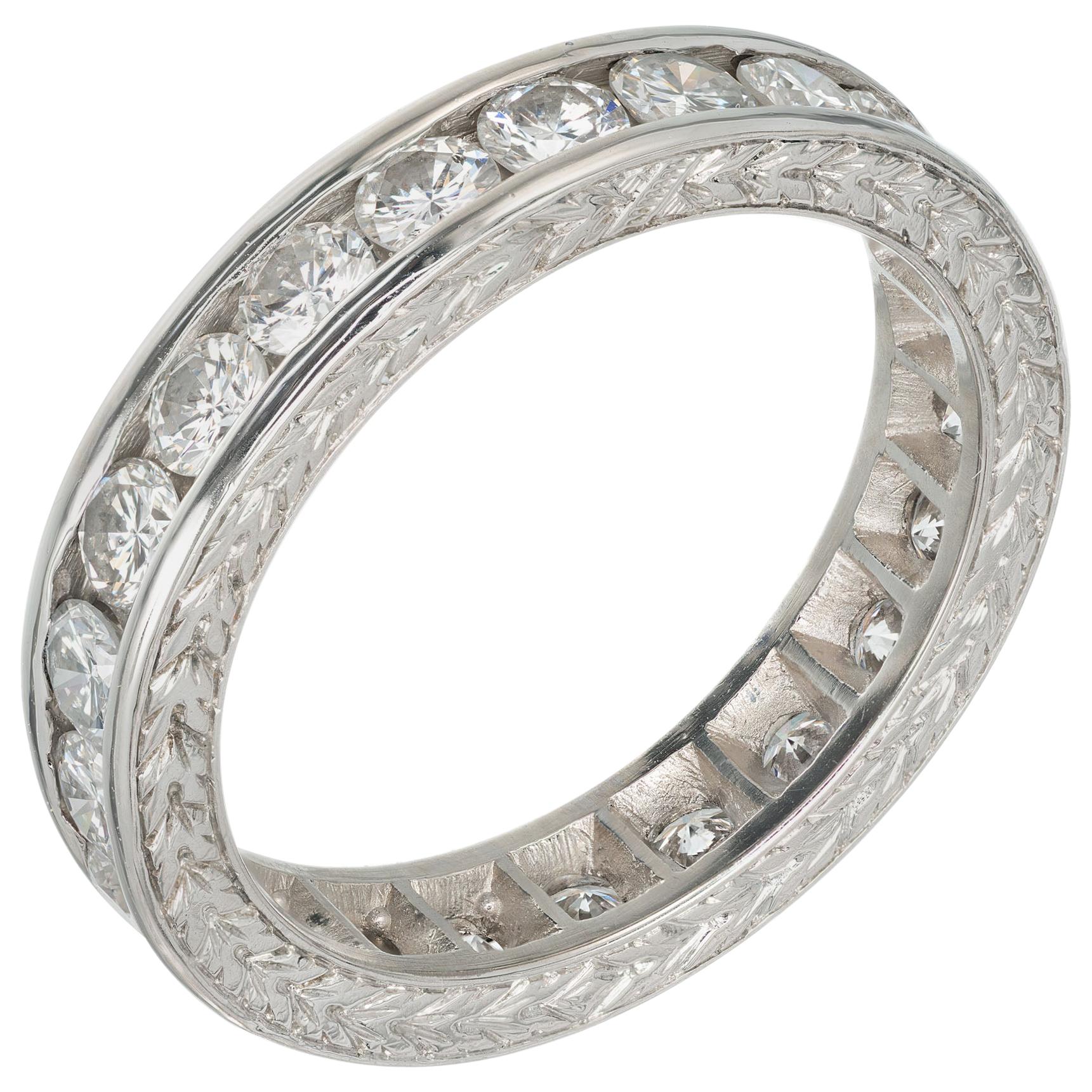 Peter Suchy 1.55 Carat Diamond Platinum Eternity Wedding Band Ring For Sale