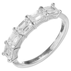 Peter Suchy 1.55 Carat Emerald Cut Diamond Platinum Wedding Band Ring