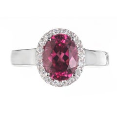 Peter Suchy 1.56 Carat Pink Tourmaline Diamond White Gold Engagement Ring