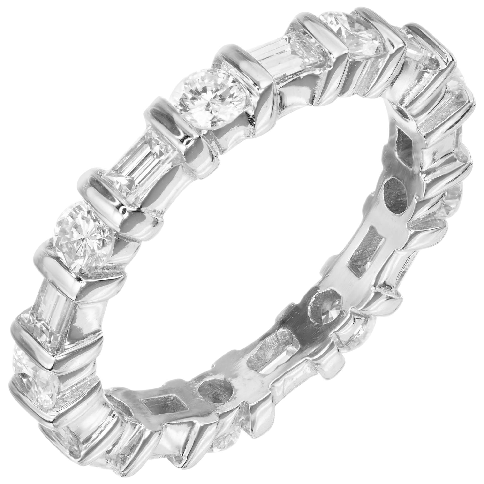 Peter Suchy 1.59 Carat Diamond White Gold Eternity Wedding Band Ring For Sale