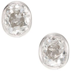 Peter Suchy 1.63 Carat Diamond Bezel Platinum Stud Earrings