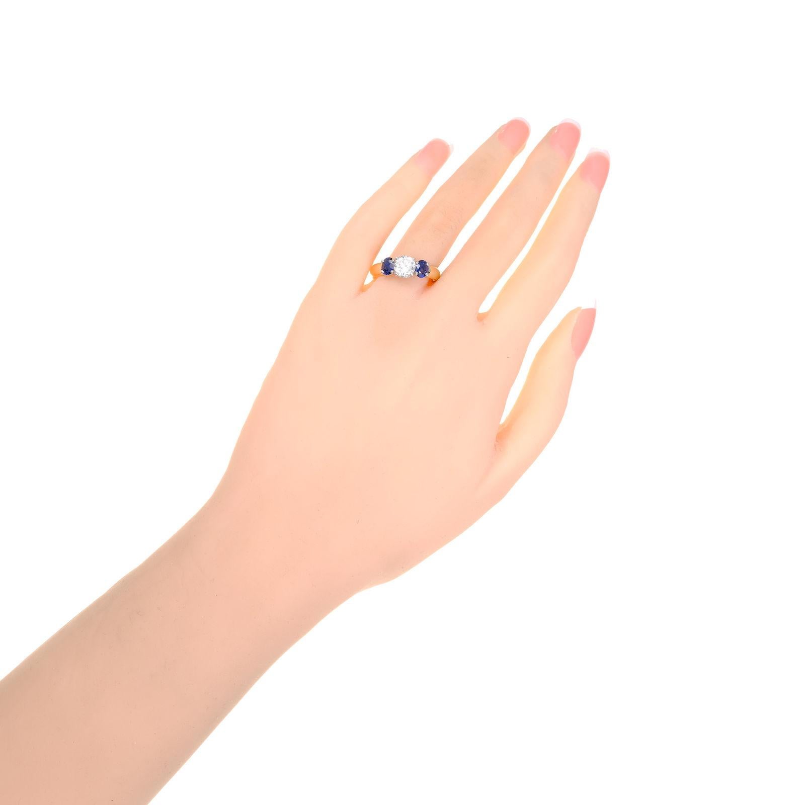 three stone ring sapphire