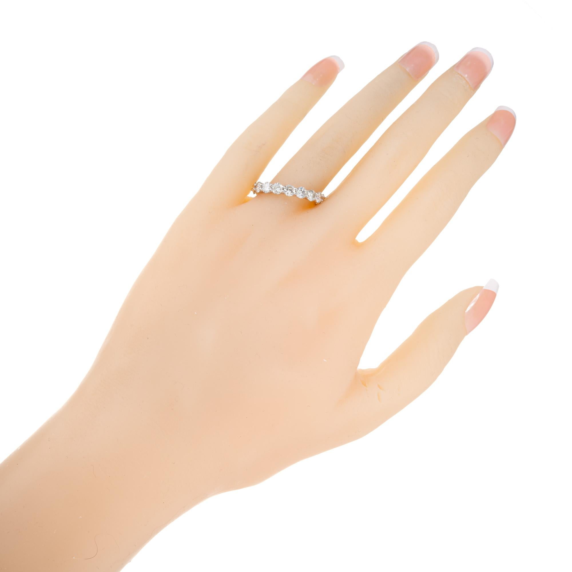 Peter Suchy 1.67 Carat Round Diamond Platinum Wedding Band Ring For Sale 2