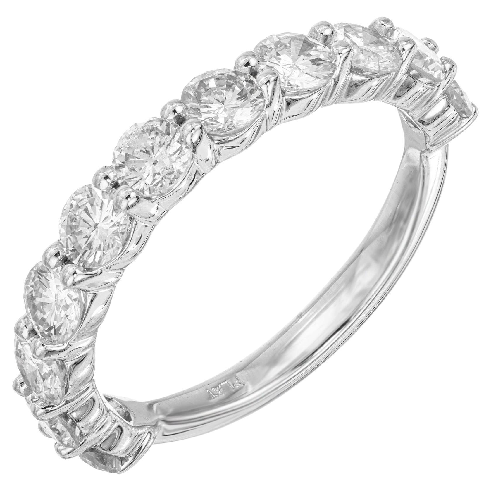 Peter Suchy 1.67 Carat Round Diamond Platinum Wedding Band Ring For Sale