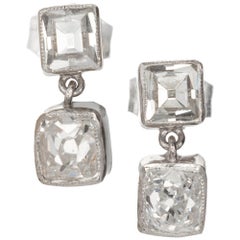 Peter Suchy 1.69 Carat Diamond Dangle Platinum Earrings