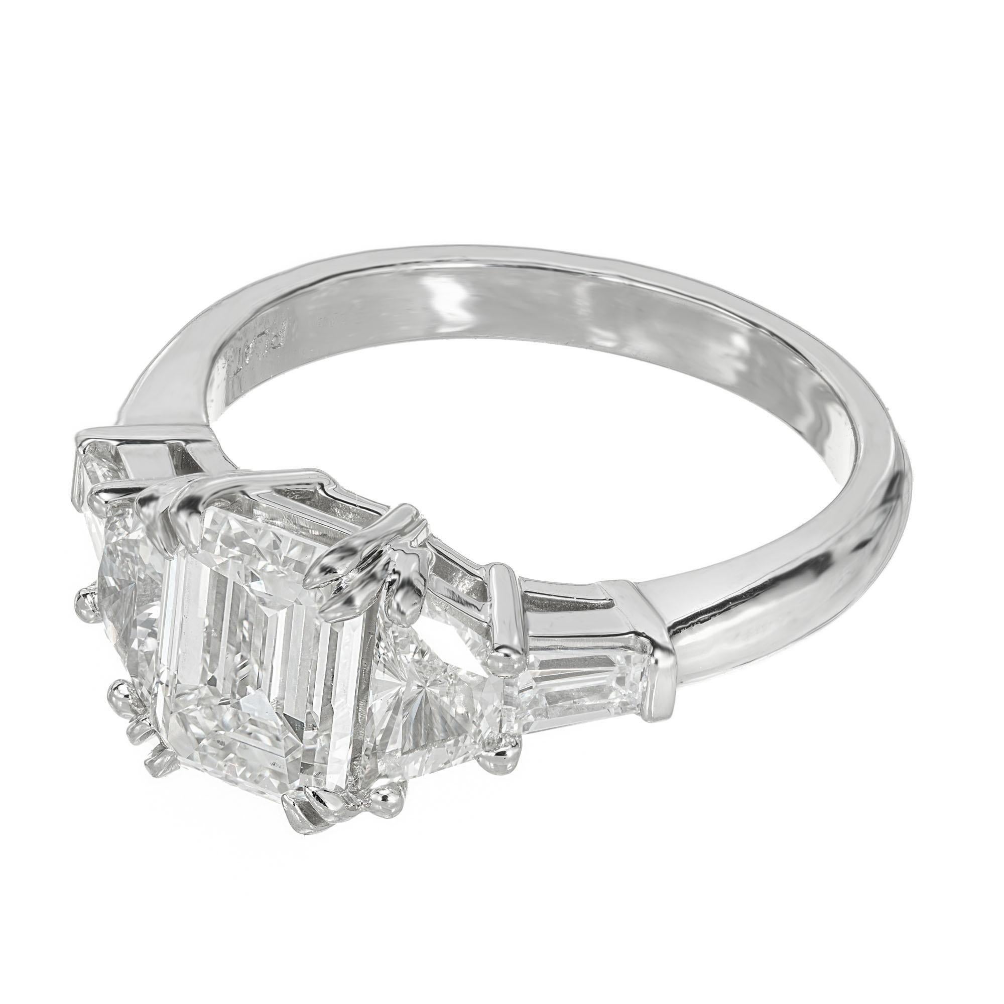 Peter Suchy Bague de fiançailles en platine avec diamant certifié GIA de 1,70 carat Bon état - En vente à Stamford, CT