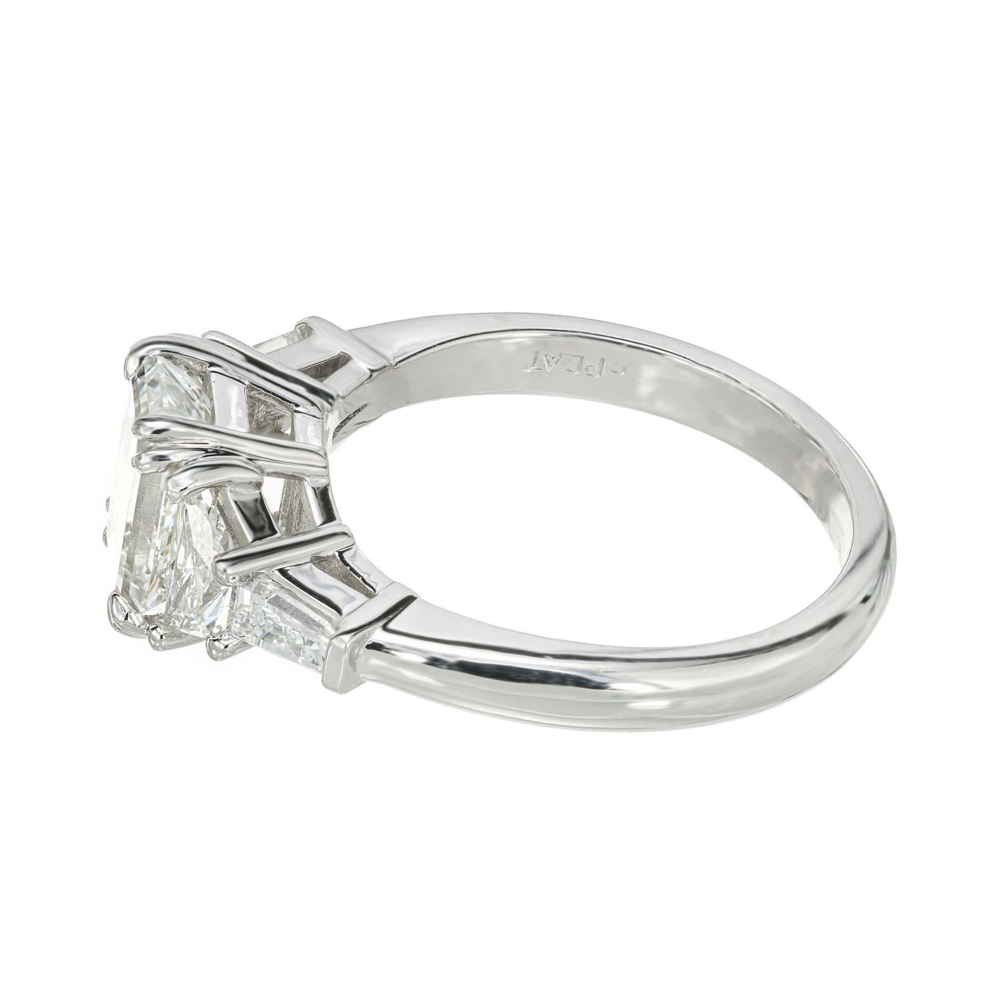 Emerald Cut Peter Suchy 1.70 Carat GIA Cert Diamond Platinum Engagement Ring For Sale