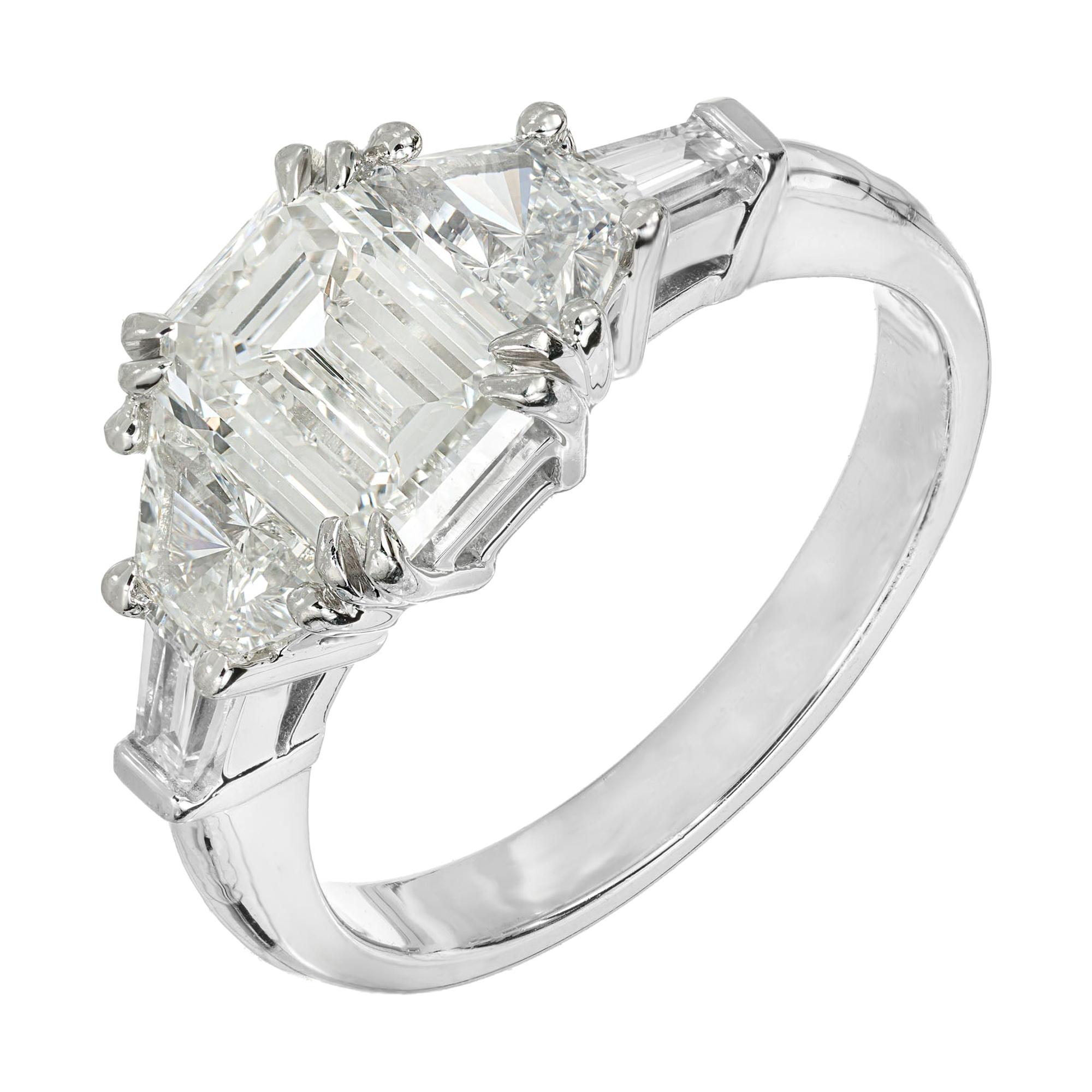 Peter Suchy Bague de fiançailles en platine avec diamant certifié GIA de 1,70 carat