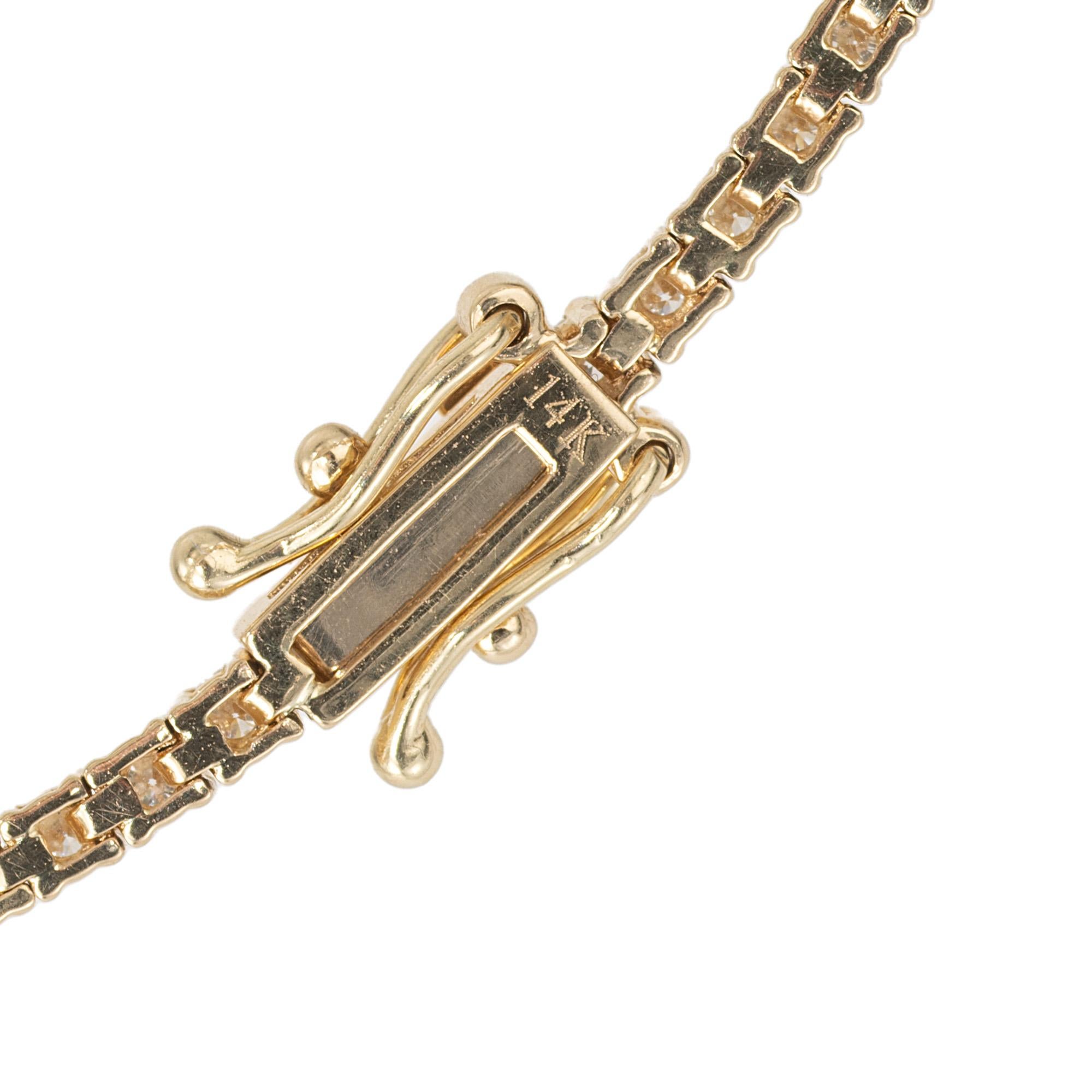 Peter Suchy Pulsera de tenis de oro amarillo talla brillante redonda de 1,70 quilates en venta 1