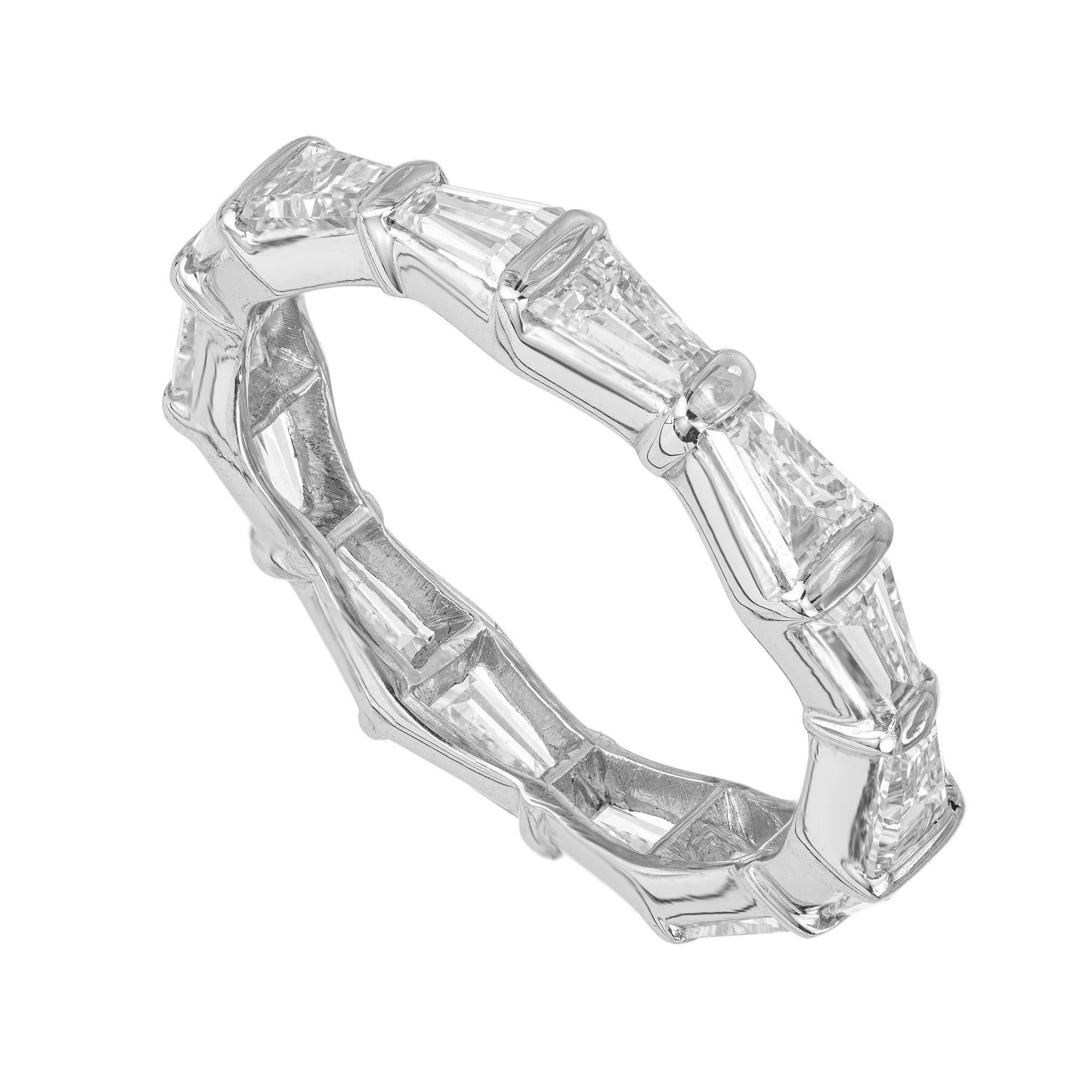 Baguette Cut Peter Suchy 1.75 Carat Baguette Diamond Platinum Eternity Wedding Band Ring For Sale