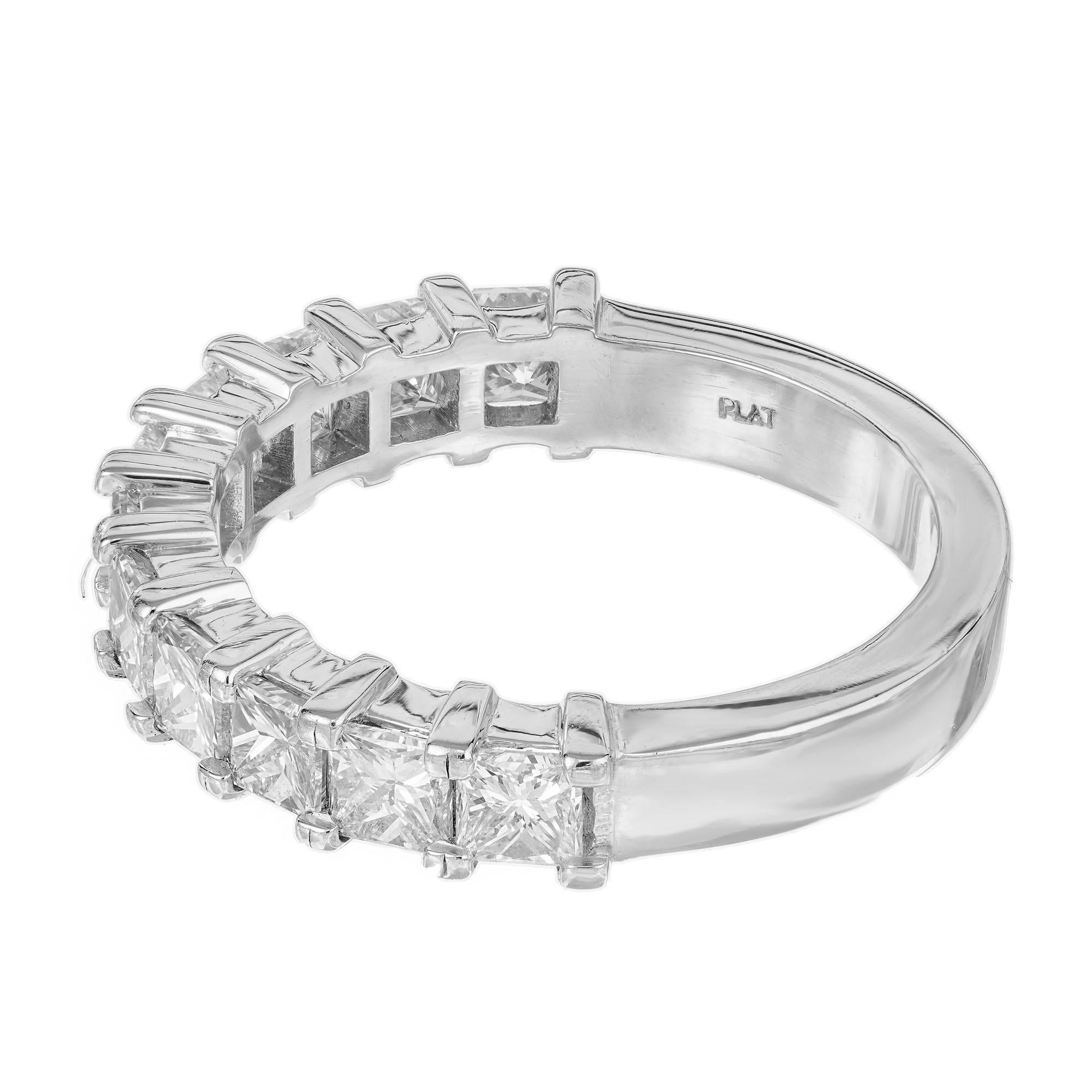 Modern Peter Suchy 1.75 Carat Princess Cut Diamond Platinum Wedding Band Ring For Sale