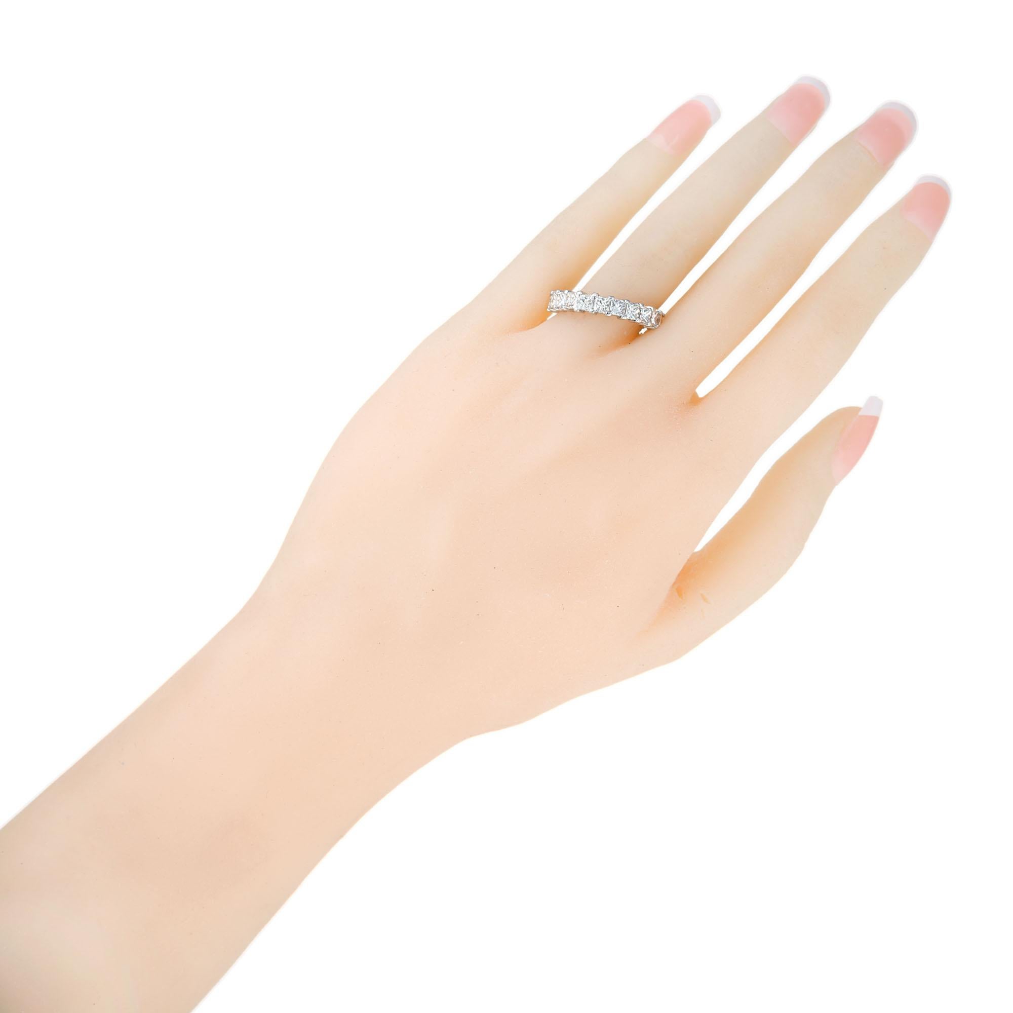 Peter Suchy 1.75 Carat Princess Cut Diamond Platinum Wedding Band Ring For Sale 1