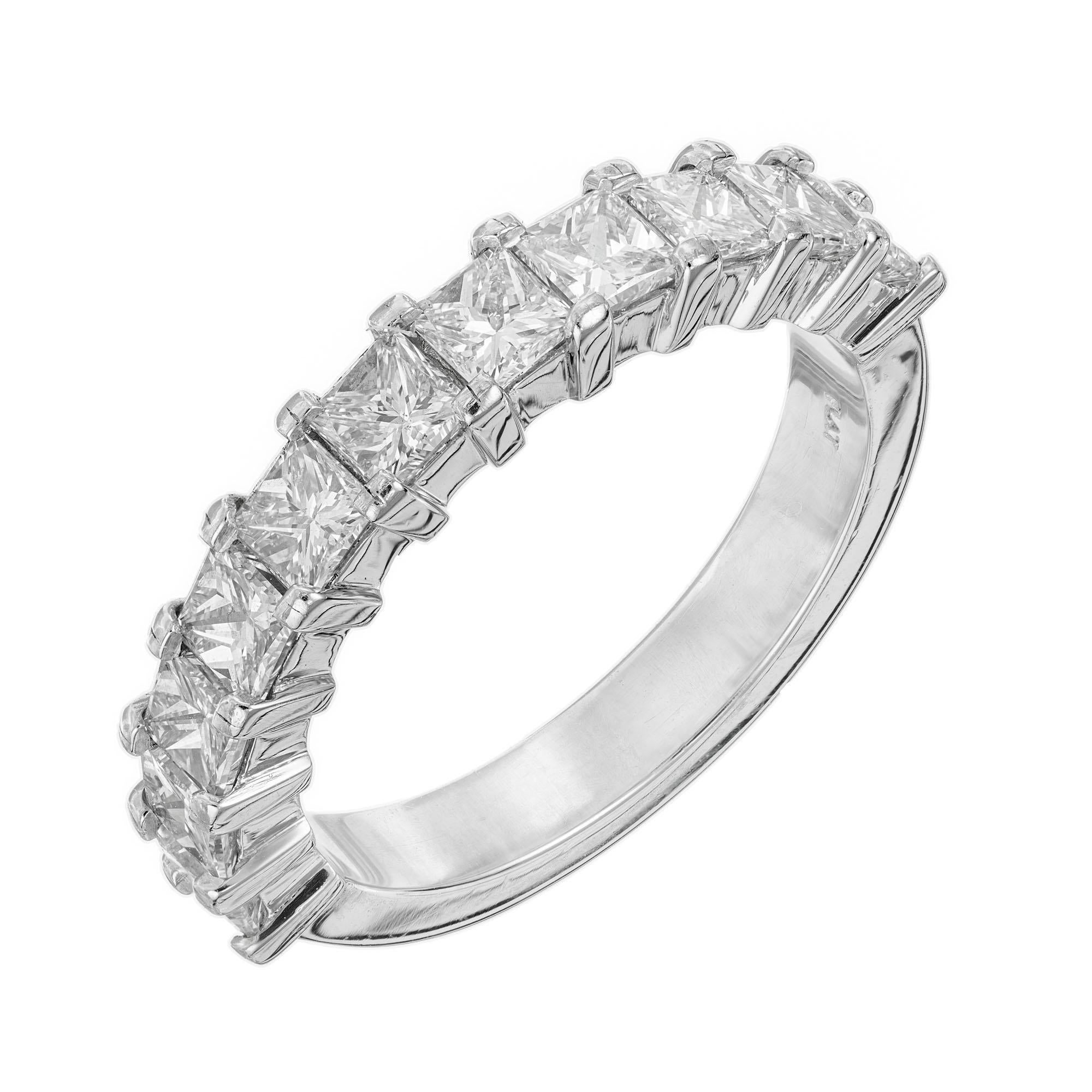 Peter Suchy 1.75 Carat Princess Cut Diamond Platinum Wedding Band Ring For Sale
