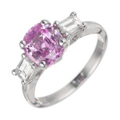 Peter Suchy 1.79 Carat Pink Sapphire Diamond Platinum Engagement Ring Peter Suchy 1.79 Carat Pink Sapphire Diamond Platinum Engagement Ring