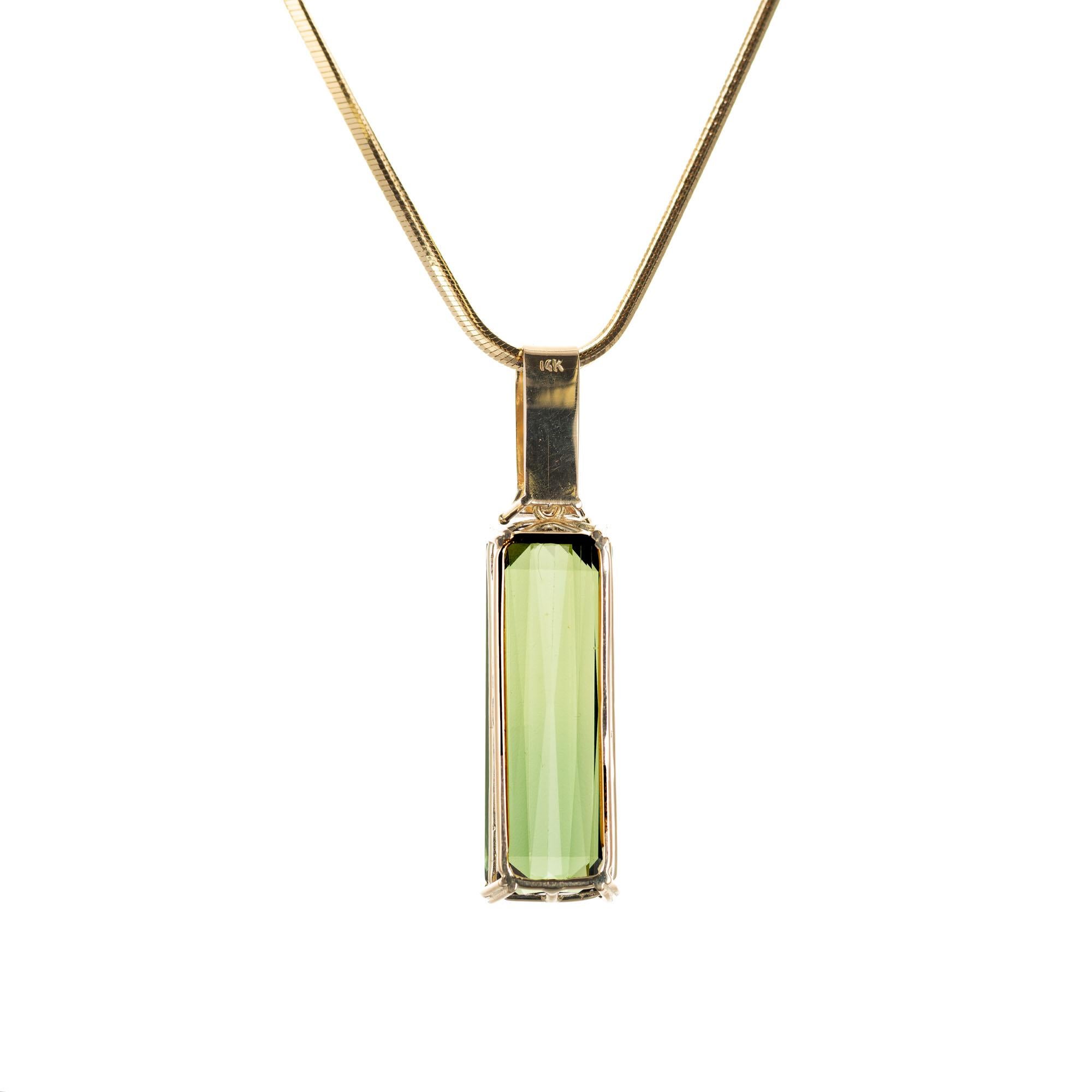 Peter Suchy 17.9 Carat Tourmaline Diamond Yellow Gold Pendant Necklace In Excellent Condition For Sale In Stamford, CT