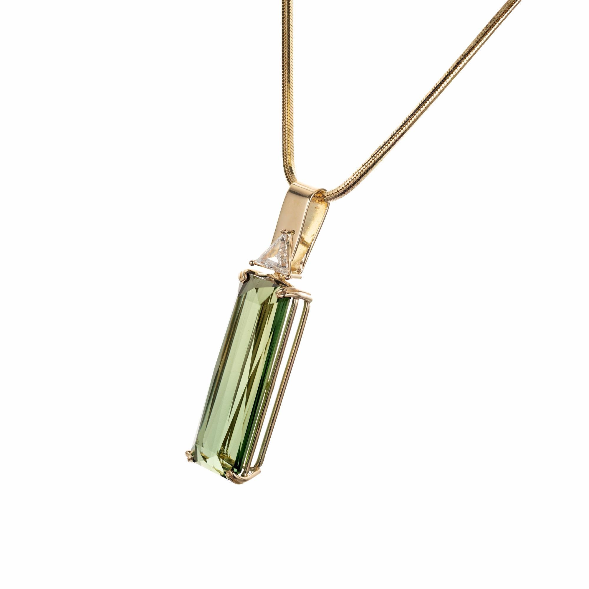 Women's Peter Suchy 17.9 Carat Tourmaline Diamond Yellow Gold Pendant Necklace For Sale