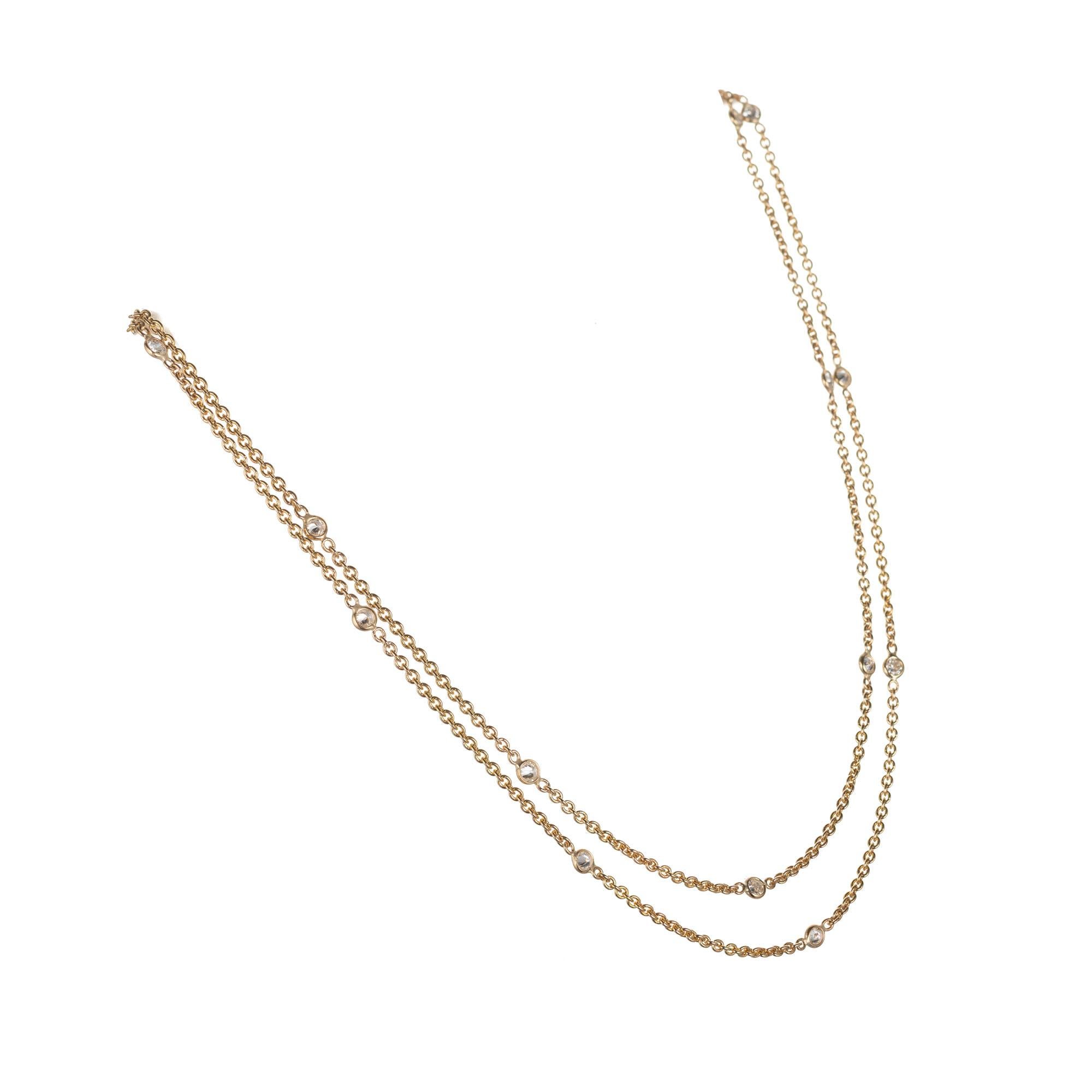 Gelbgold-Halskette von Peter Suchy mit 1,80 Karat Diamant By The Yard (Rundschliff) im Angebot