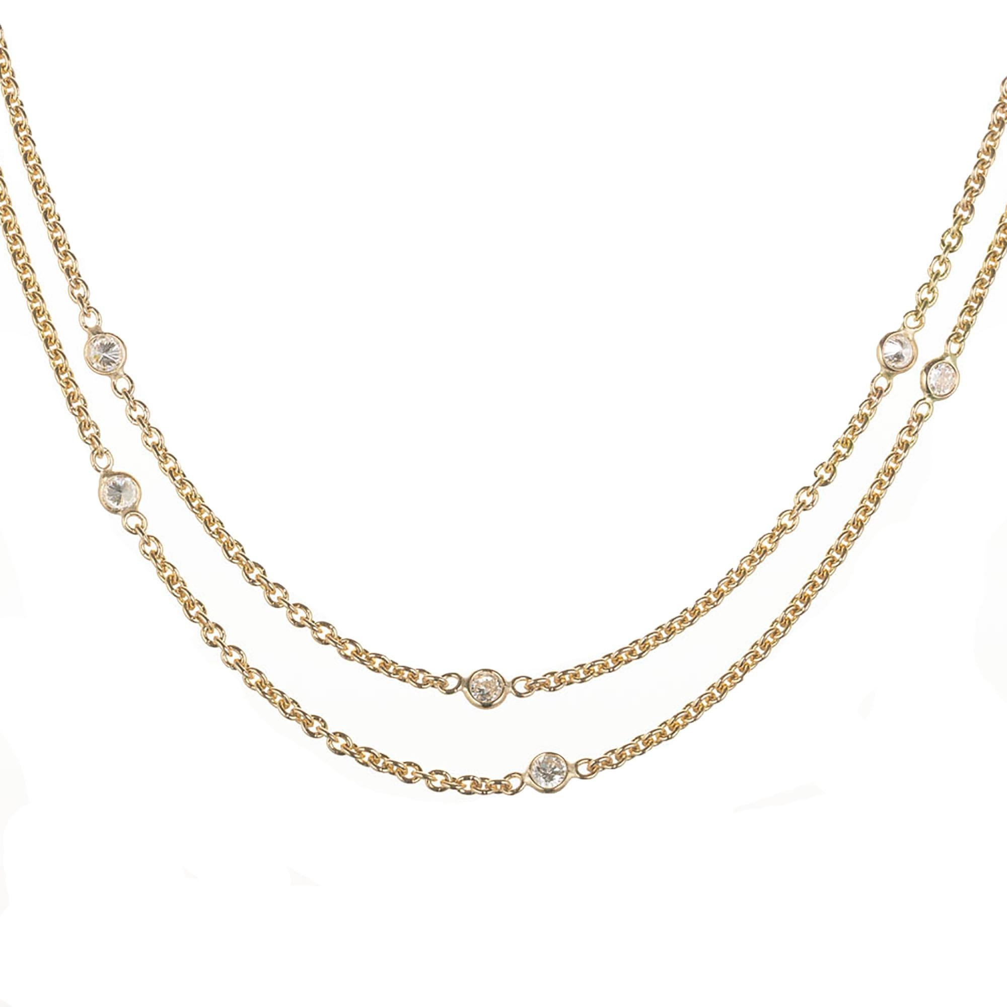 Gelbgold-Halskette von Peter Suchy mit 1,80 Karat Diamant By The Yard im Angebot 1