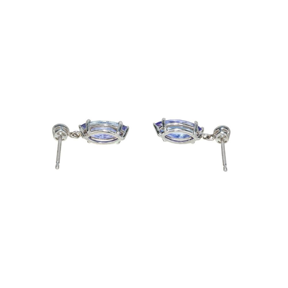 Peter Suchy 1.80 Carat Tanzanite Diamond White Gold Dangle Earrings  For Sale 1